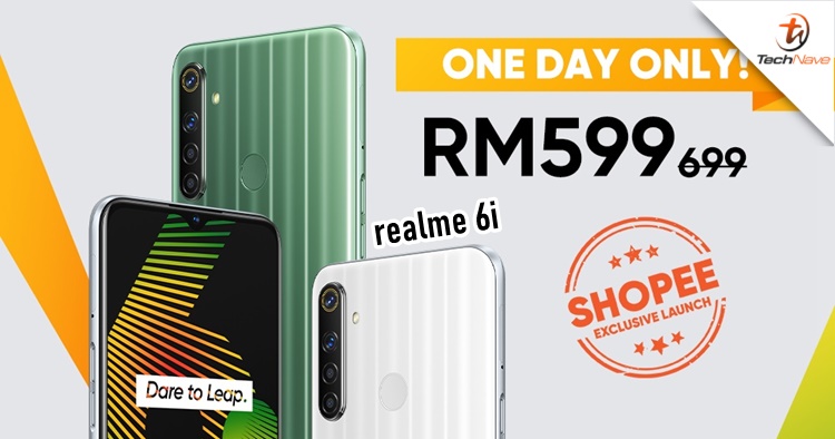 The realme 6i will be just RM599 for one day only on Shopee