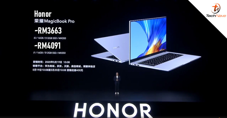 Honor MagicBook Pro release: 10th Gen Intel Core CPU and Nvidia GeForce MX350 GPU from ~RM3663