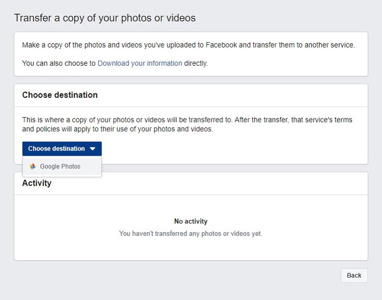 where does facebook download files to