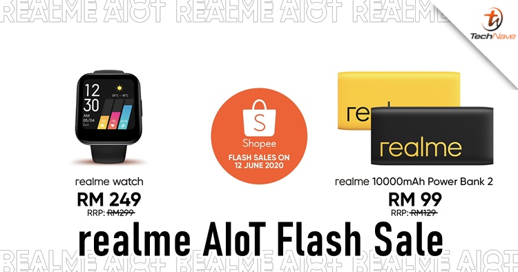 There will be flash sale for the realme watch, Band, Buds Air and Power Bank 2 starting from RM79