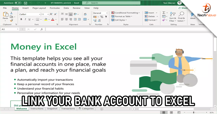Manage your daily transactions by linking bank account to Microsoft Excel