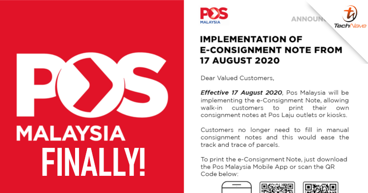 Pos Malaysia introduces e-Consignment Note so that you don't have to fill up consignment notes!