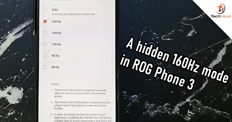 There's a 160Hz refresh rate mode hiding inside the ASUS ROG Phone 3