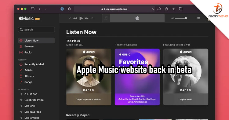 Apple Music beta website relaunched, now with Listen Now tab and iOS 14 design