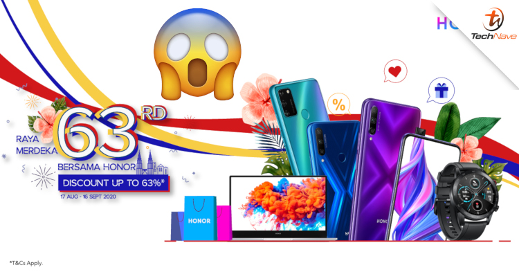 Get up to 63% discount on selected HONOR products from 17 August to 16 September 2020