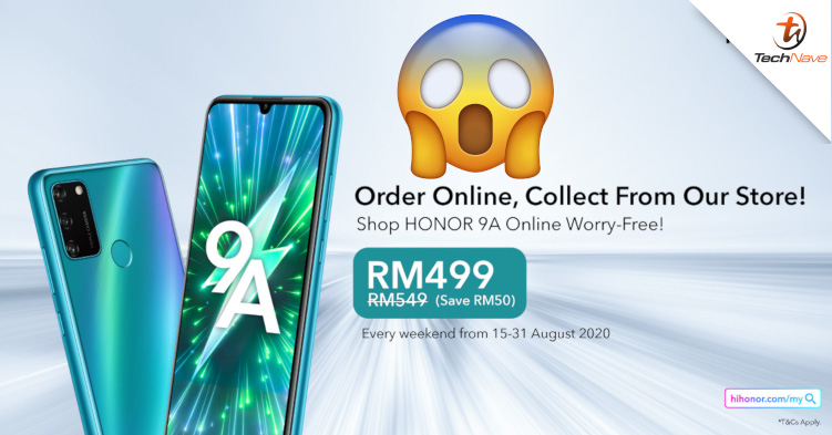 Get the HONOR 9A at RM50 off before 31 August 2020!