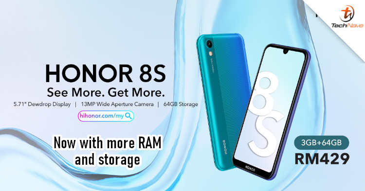 Honor 8S 2020 Malaysia release: Now with 3GB RAM and 64GB storage for RM429