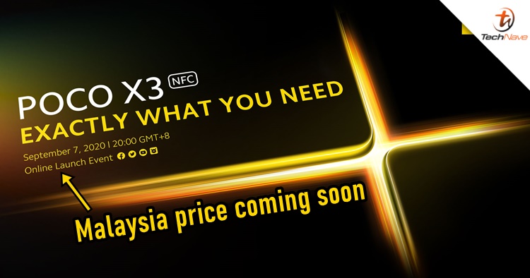 The POCO X3 NFC will be launching in Malaysia on 7 September 2020