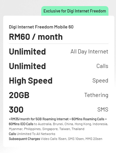 Rm35 digi unlimited internet 5 Best
