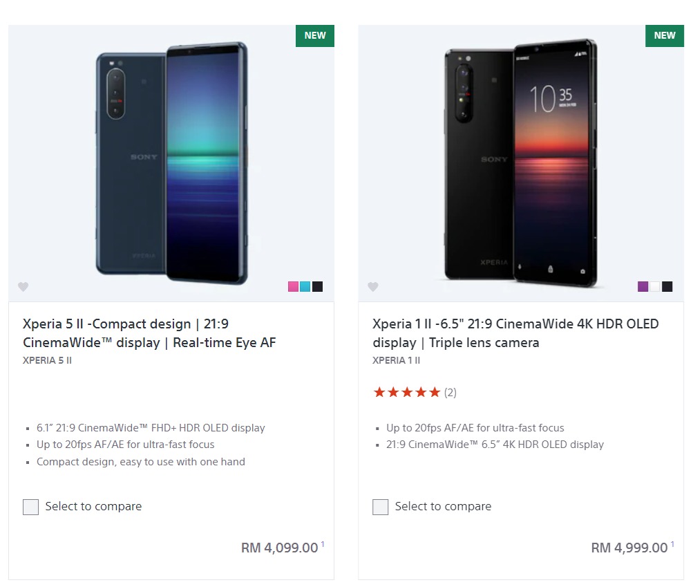 Sony Malaysia Silently Announced Price Tags For Xperia 1 Ii And Xperia 5 Ii Starting From Rm4099 Technave