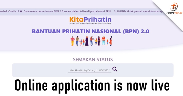 The Bantuan Prihatin Nasional (BPN) 2.0 online application 