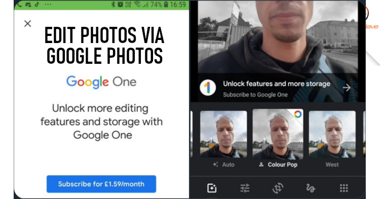 You could edit photos directly from Google Photos at ~RM8.64 a month