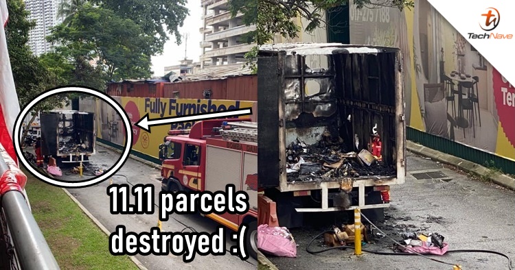 A Lazada Express truck got caught on fire with 11.11 parcels inside