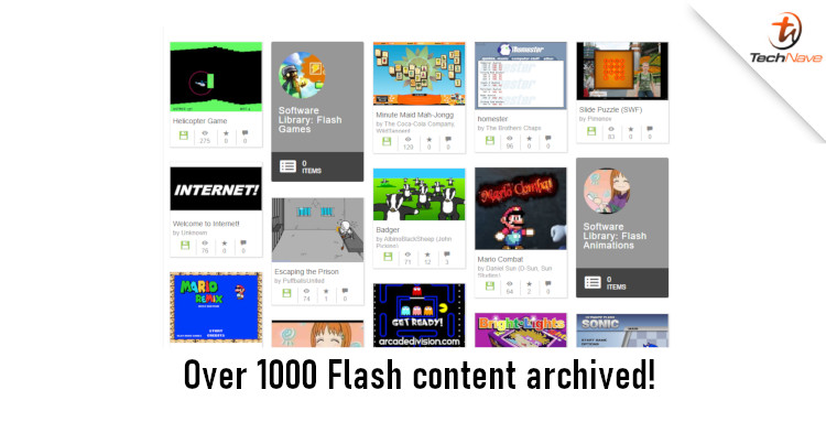 Internet Archive now houses over 1000 Flash-based content