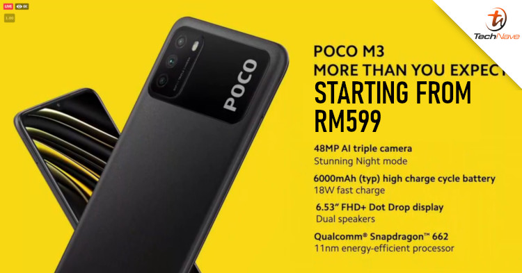 POCO M3 Malaysia release: equipped with SD662 chipset, 6000mAh, and 4GB RAM from RM599