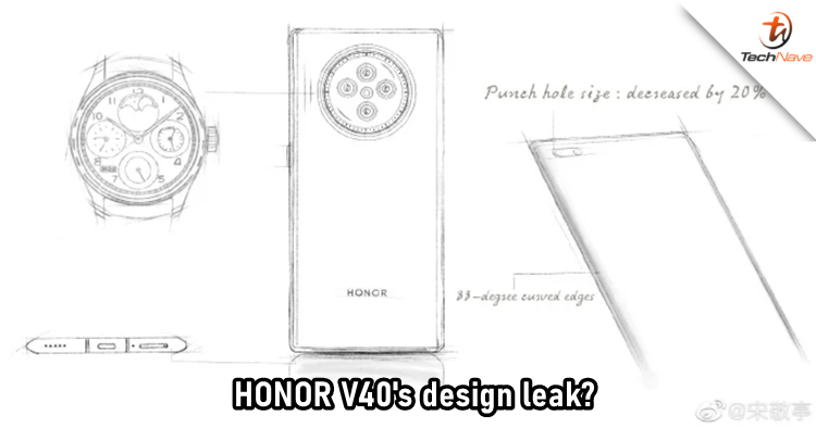 HONOR V40's design leak showcasing a watch-inspired camera module