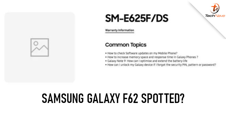 Samsung Galaxy F62 and M02 spotted on Samsung official website