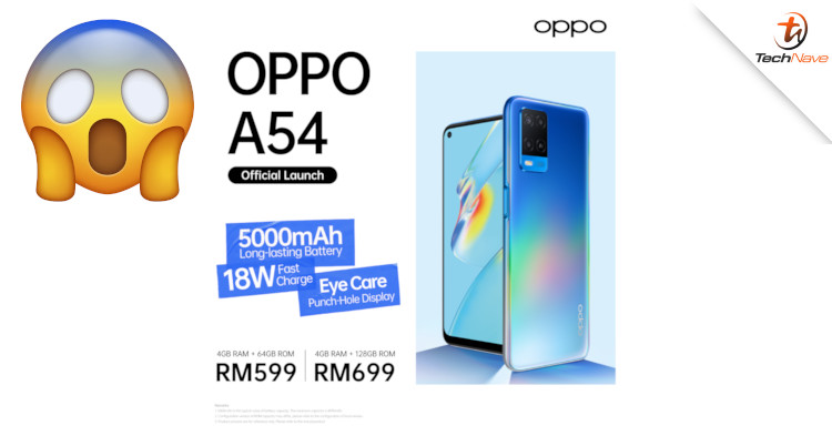 OPPO A54 Malaysia release: 5000mAh battery, 4GB RAM, 13MP camera from RM599