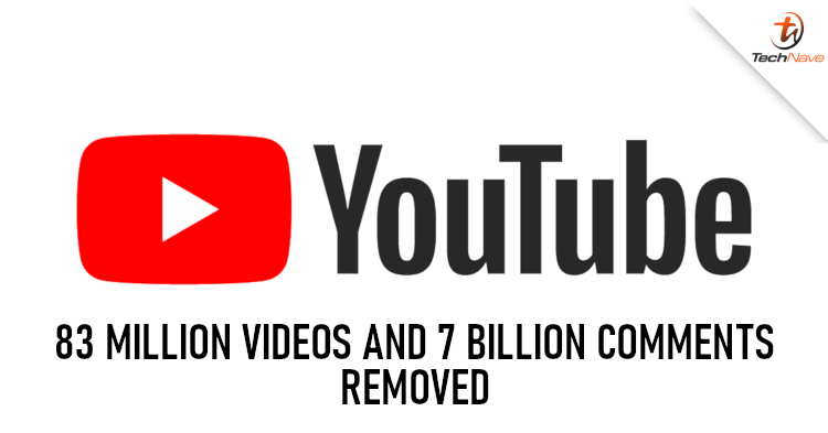 More than 83 million videos and 7 billion comments were removed on YouTube for violative content