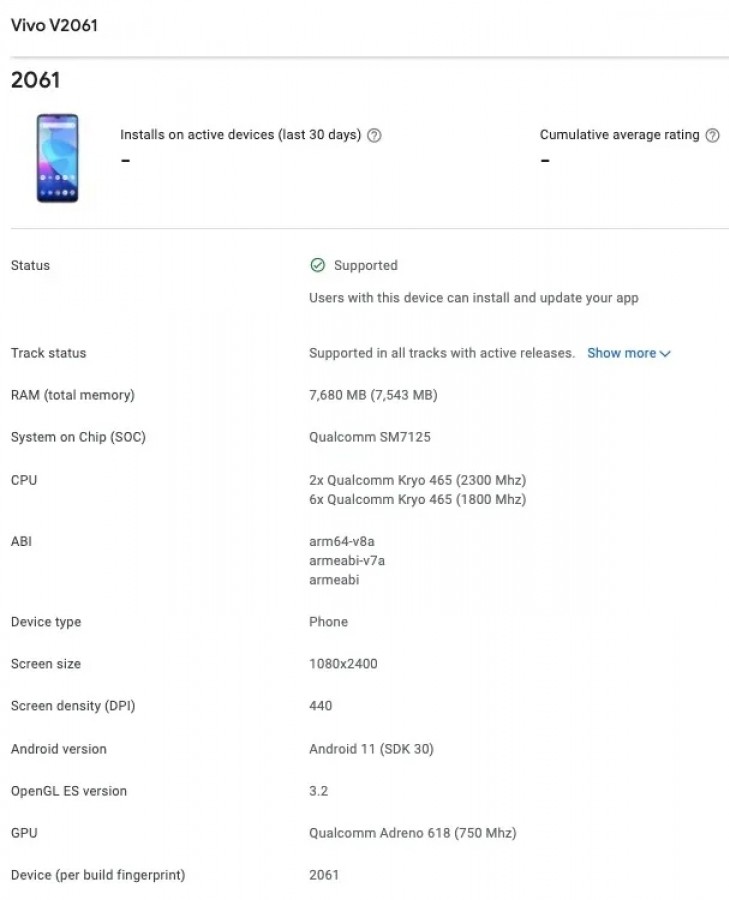 vivo v21 specifications