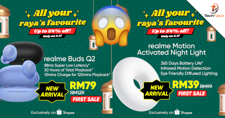 Get up to 54% off realme products during the 5.5 Pesta Raya Deals on Shopee