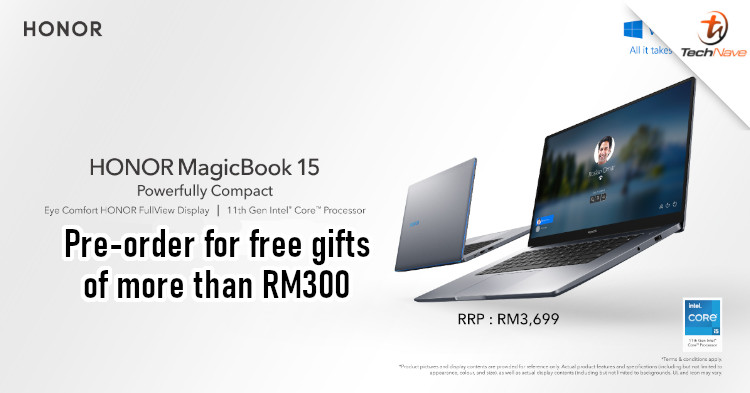 Honor MagicBook 15 pre-order: 11th Gen Intel CPU and a compact body for RM3699