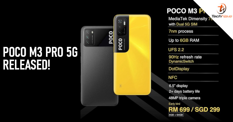 POCO M3 Pro 5G Malaysia release: 90Hz display, Dimensity 700 chipset, 5000mAh battery from RM699