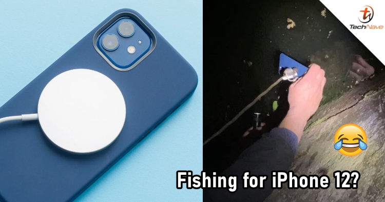 Someone went fishing for Apple iPhone 12 Pro with a magnetic fishing rod