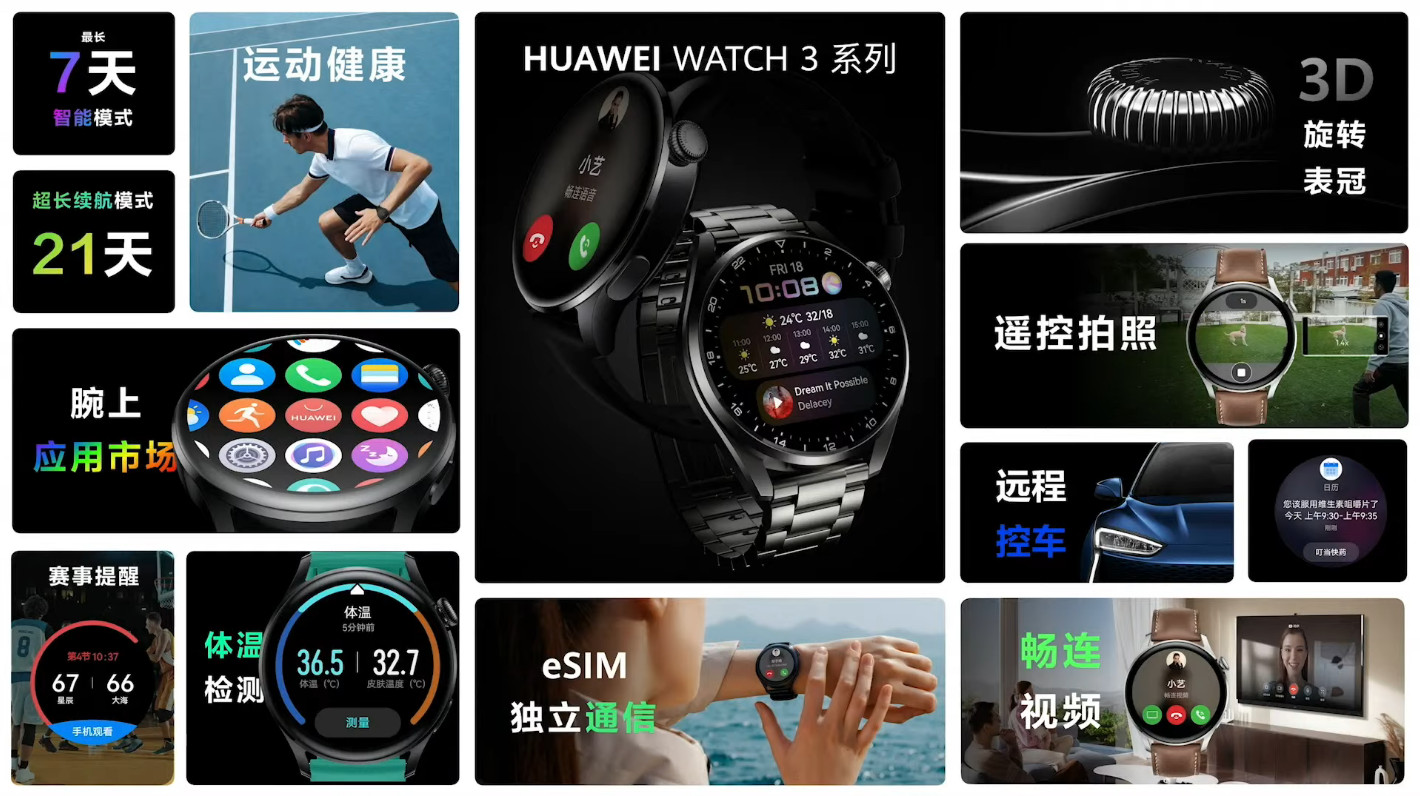 Huawei's new Watch 3 series watches feature HarmonyOS, long battery lives,  rotating crowns, and more 