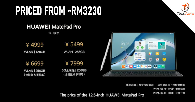 Huawei MatePad Pro release: Kirin 9000E chipset, 10050mAh battery, up to 12.6-inch display from ~RM3230