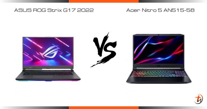 asus rog strix g17 vs acer nitro 5