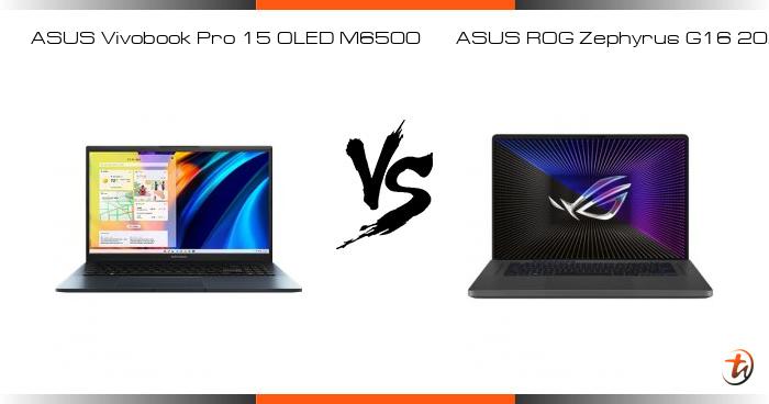 Banding ASUS Vivobook Pro 15 OLED M6500 dan ASUS ROG Zephyrus G16