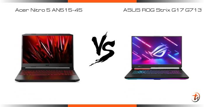 asus rog strix g17 vs acer nitro 5