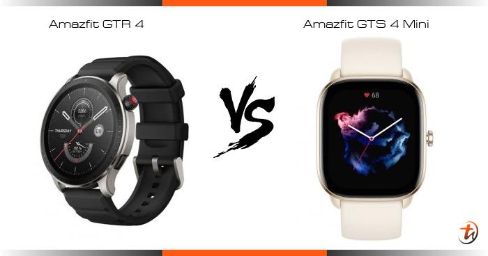 Compare Amazfit GTR 4 vs Amazfit GTS 4 Mini specs and Malaysia price