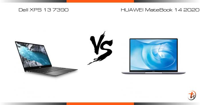 Compare Dell XPS 13 7390 vs HUAWEI MateBook 14 2020 specs and Malaysia price | laptop features