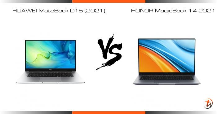 Compare HUAWEI MateBook D15 (2021) vs HONOR MagicBook 14 2021 specs and ...