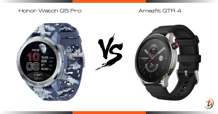 Compare Honor Watch GS Pro vs Amazfit GTR 4 specs and Malaysia