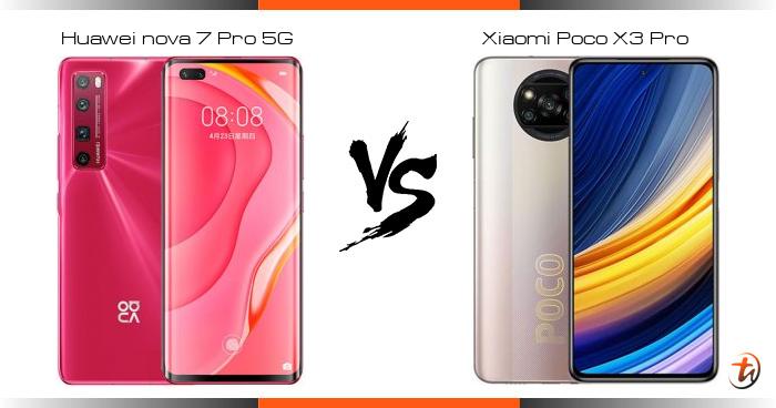 huawei nova 7 5g vs poco x3 pro