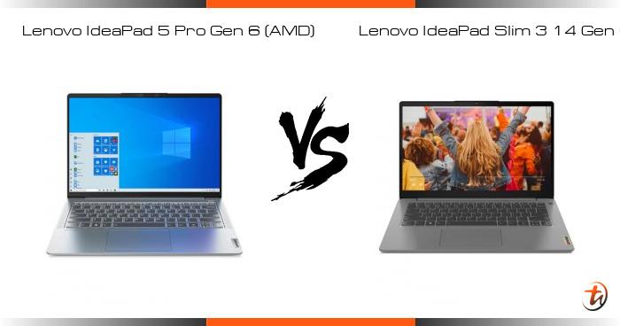 Banding Lenovo IdeaPad 5 Pro Gen 6 (AMD) dan Lenovo IdeaPad Slim 3 14 ...