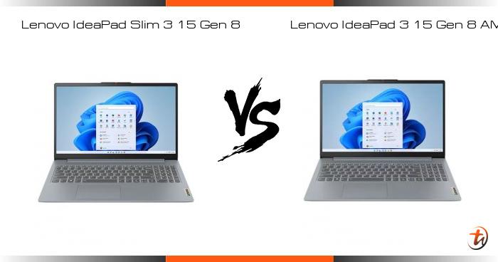 Lenovo IdeaPad Slim 3 15 Gen 8 对比 Lenovo IdeaPad 3 15 Gen 8 AMD - 功能区别与 ...