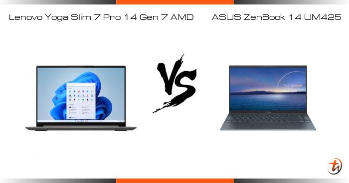 Compare Lenovo Yoga Slim 7 Pro 14 Gen 7 AMD vs ASUS ZenBook 14 UM425 ...