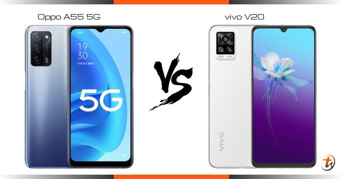 oppo a55 vs vivo v20