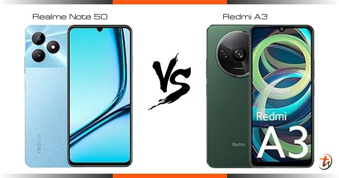 Banding Realme Note 50 dan Redmi A3 - Spesifikasi dan harga di 