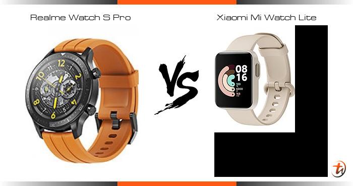 Compare Realme Watch S Pro vs Xiaomi Mi Watch Lite specs and