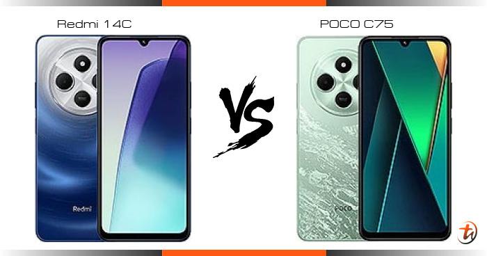 Compare Redmi 14C vs POCO C75 specs and Malaysia price | phone
