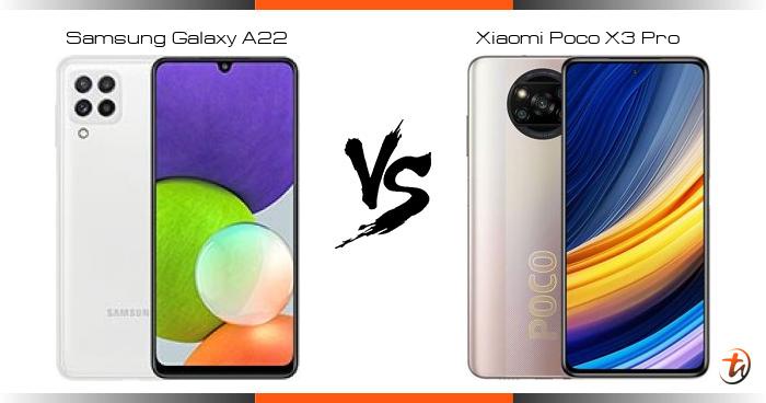 a22 vs poco x3 pro