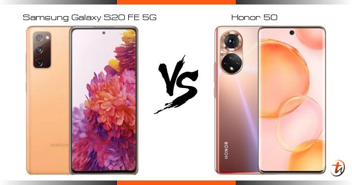 Samsung Galaxy S20 FE 5G 对比 Honor 50 - 功能区别与规格参数对比 - TechNave 中文版
