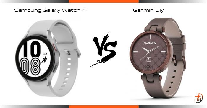 Byen grå retning Compare Samsung Galaxy Watch 4 vs Garmin Lily specs and Malaysia price |  smartwatch features