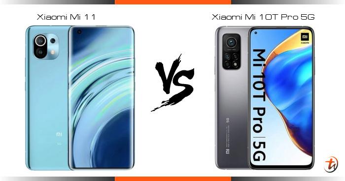 Compare Xiaomi Mi 11 vs Xiaomi Mi 10T Pro 5G specs and