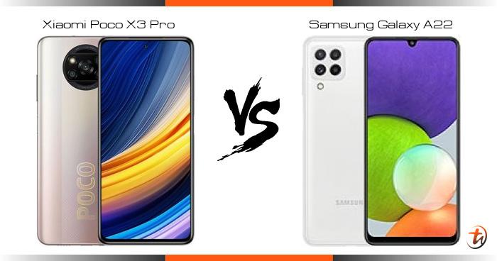 a22 vs poco x3 pro